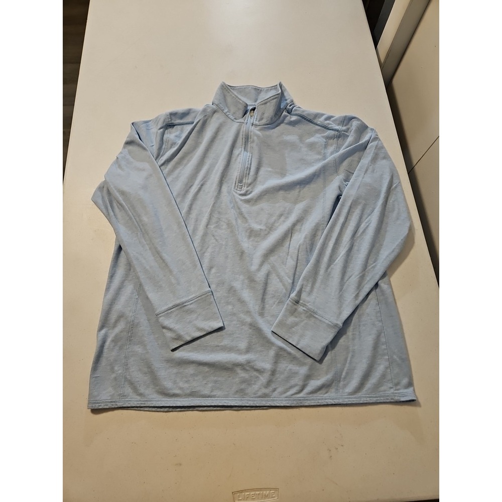 Tommy Bahama Island Zone 1/4 Zip Pullover Shirt Mens Large Blue Golf Beach(A1101